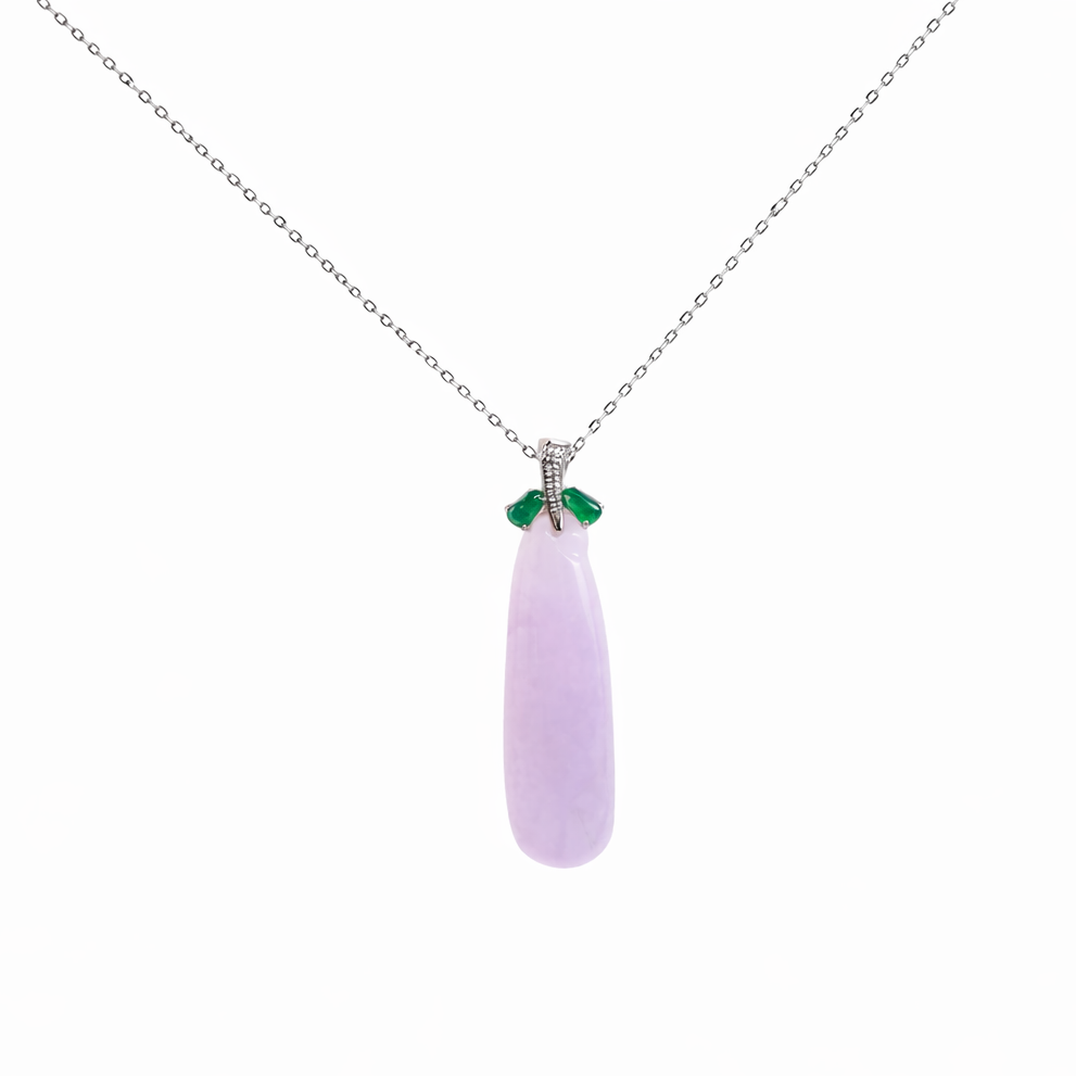 Icy Blue-Violet Jadeite Drop Pendant