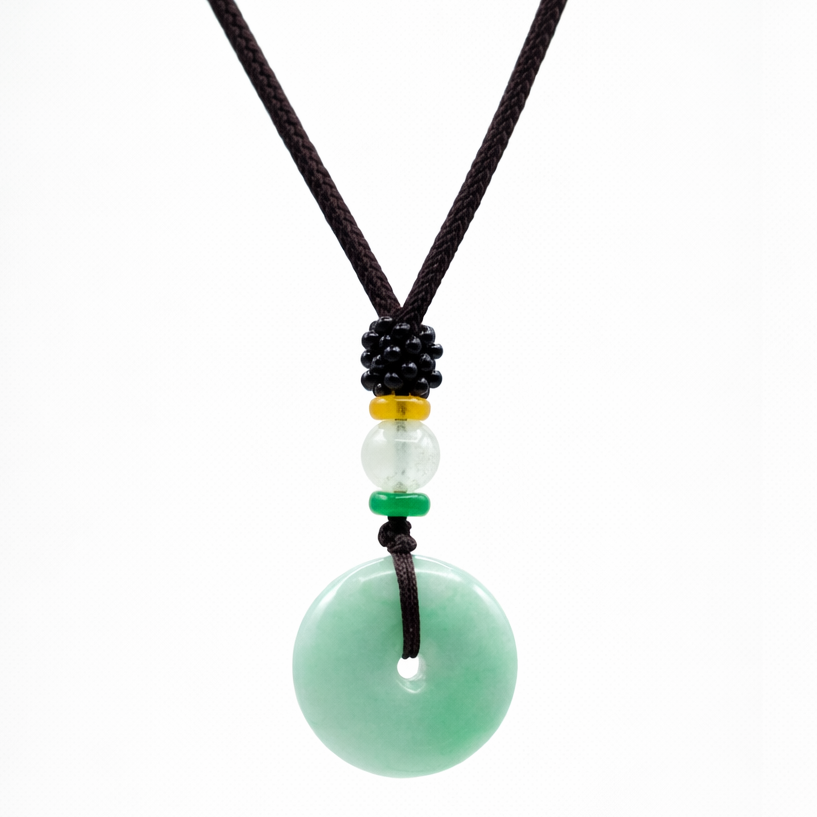Green Jade Donut Pendant