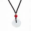 Icy White Jade Donut Pendant