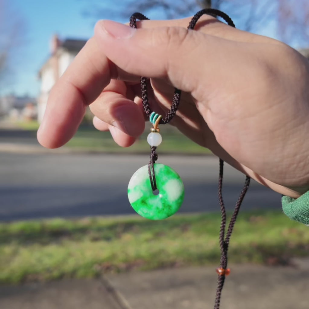 White Green Donut Pendant