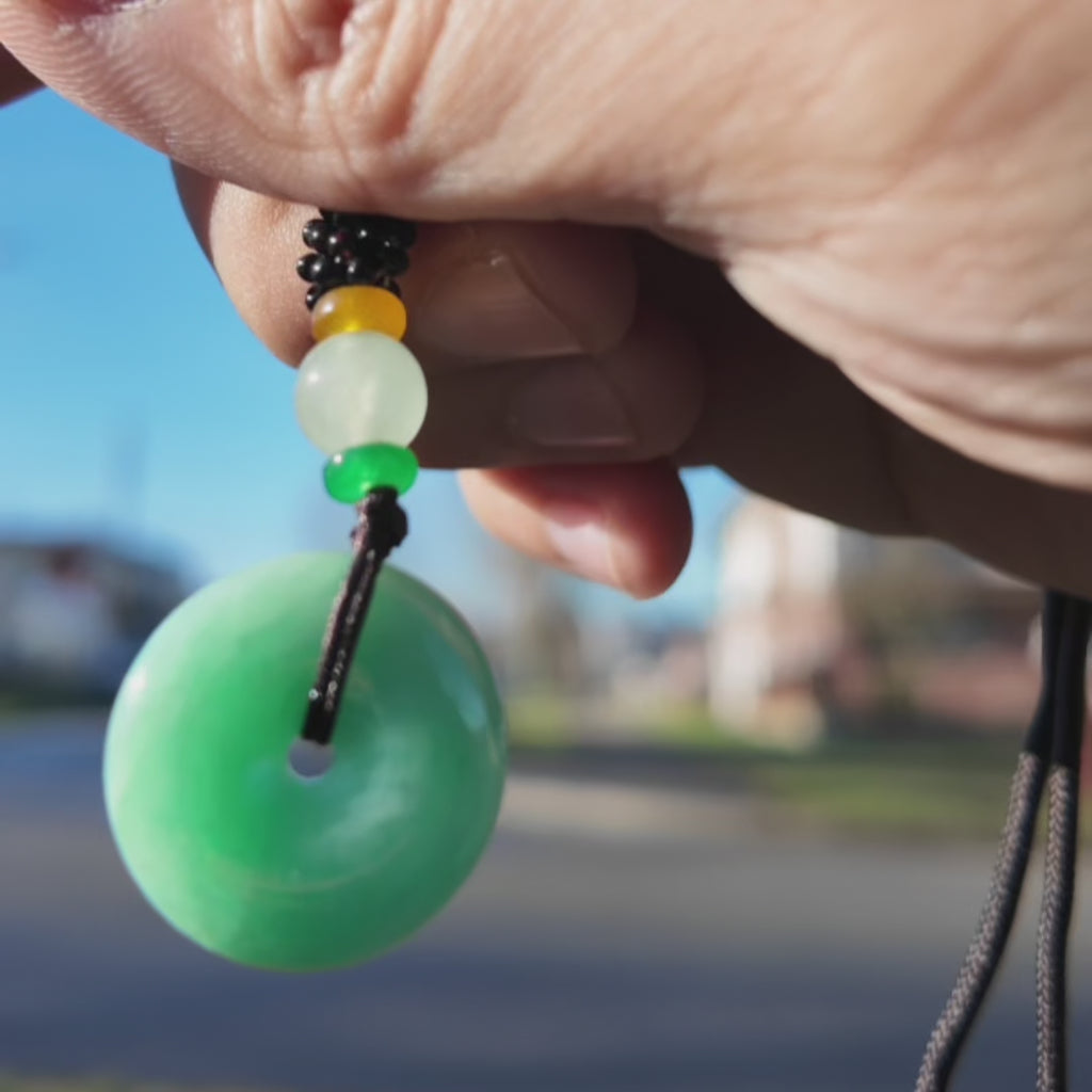 Green Jade Donut Pendant